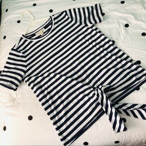 NEW Michael Kors striped tie front top